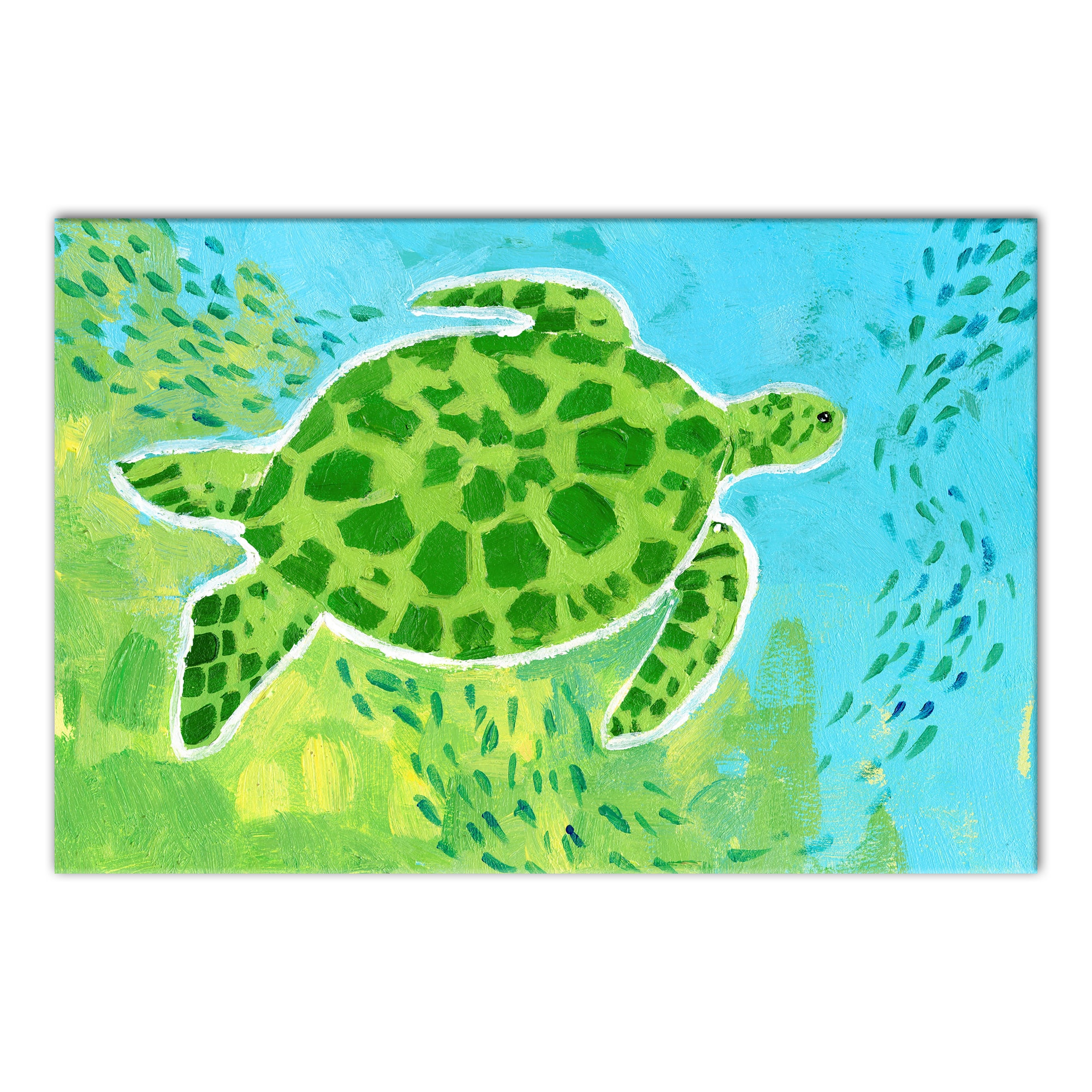 Bright Sea Turtle 18" x 12' Canvas Wall Art